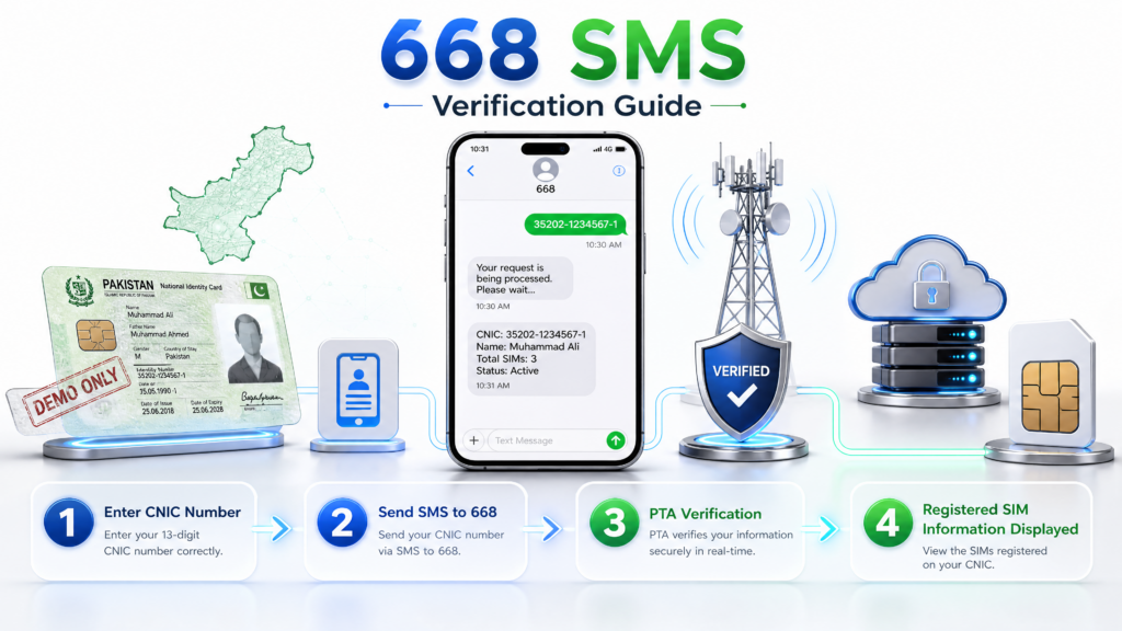 668 SMS verification guide for PTA SIM Check in Pakistan