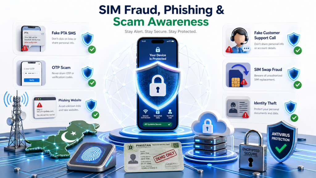 SIM fraud, phishing and scam awareness tips for mobile users in Pakistan