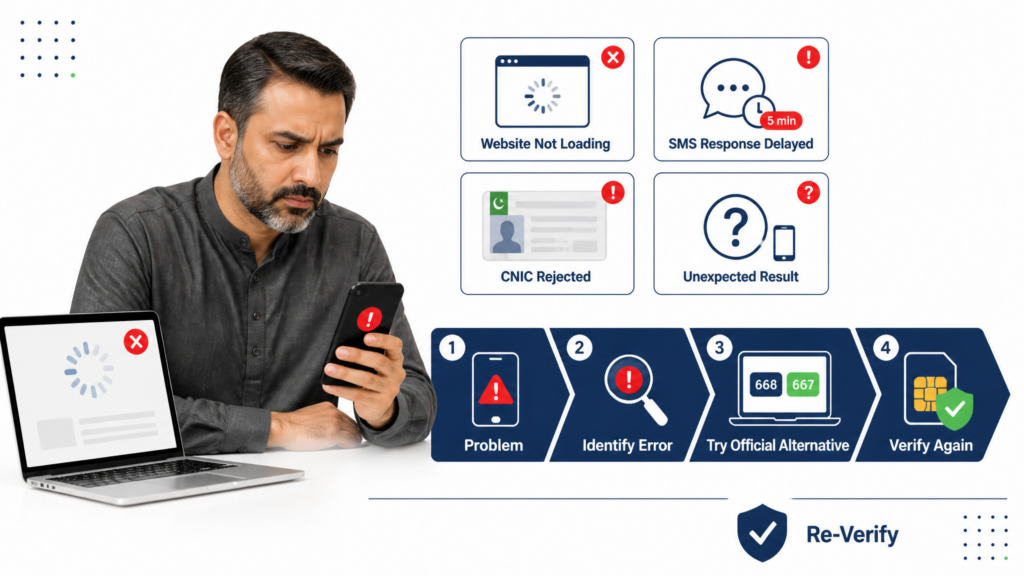 667 and 668 SIM check problems and solutions in Pakistan