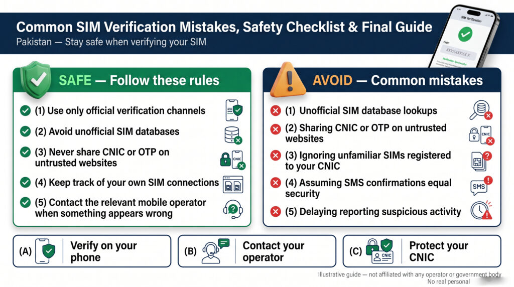Common SIM verification mistakes and safety checklist in Pakistan
