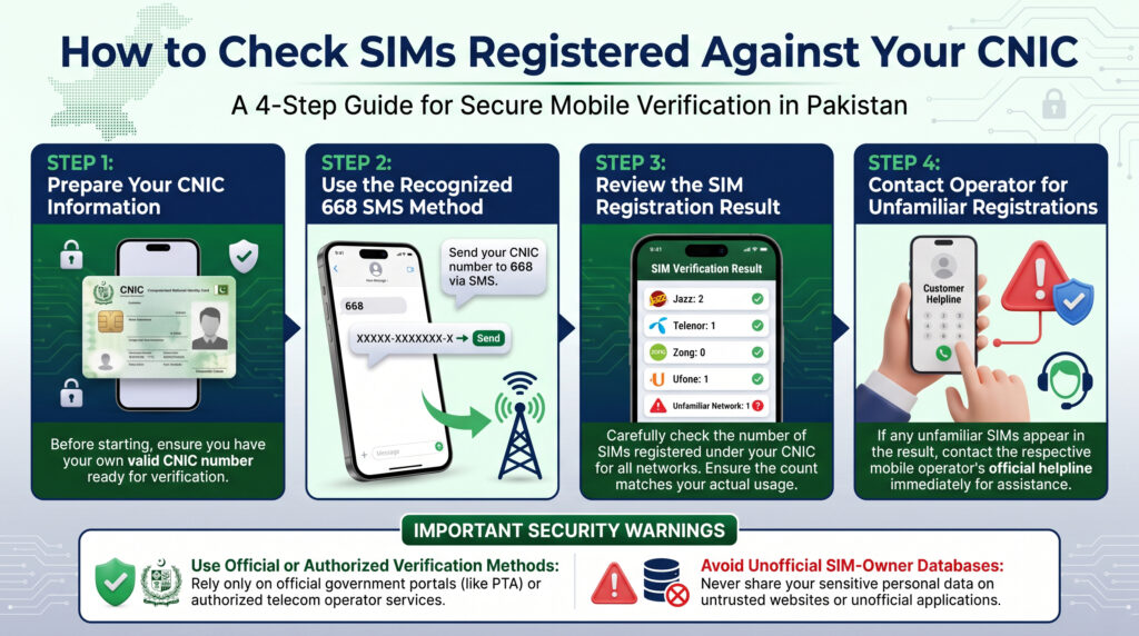 How to check SIMs registered against CNIC in Pakistan