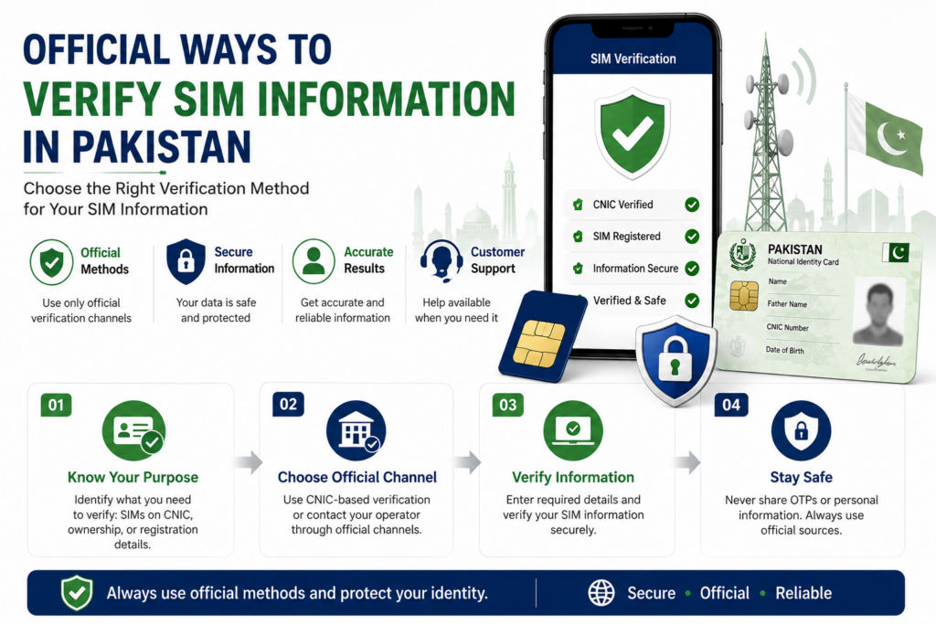 Official ways to verify SIM information in Pakistan