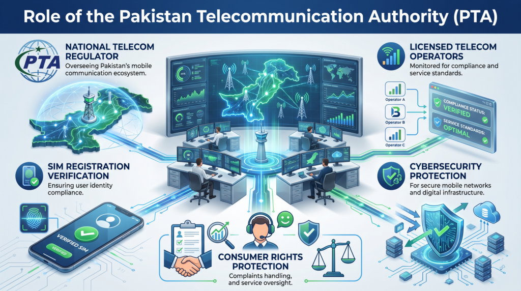 Role of the Pakistan Telecommunication Authority PTA infographic