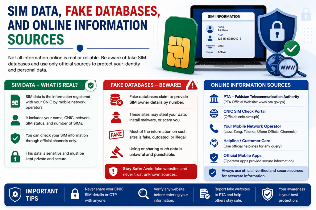 SIM Data fake databases and online information sources in Pakistan