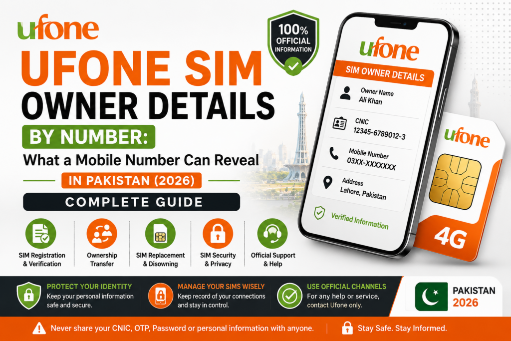 Ufone SIM Owner Details by Number in Pakistan 2026