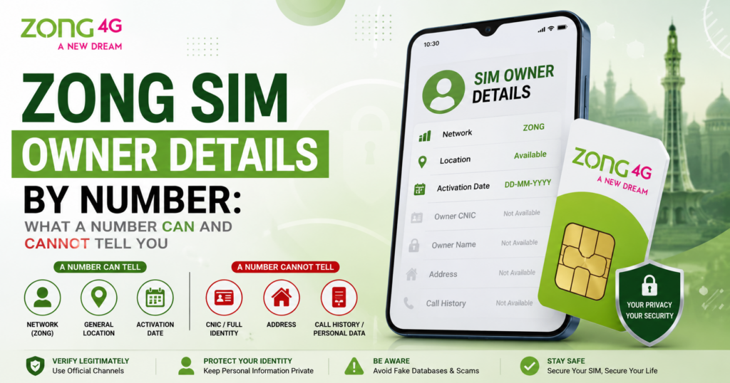 Zong SIM Owner Details by Number in Pakistan